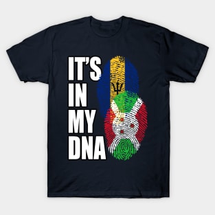 Burundian And Barbadian Mix Heritage DNA Flag T-Shirt